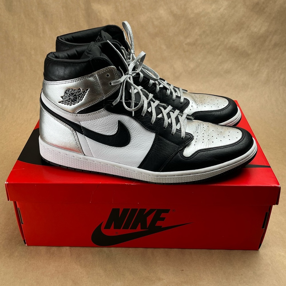 Nike Jordan 1 Retro High 'Silver Toe' CD0461-001 Women's 16.5